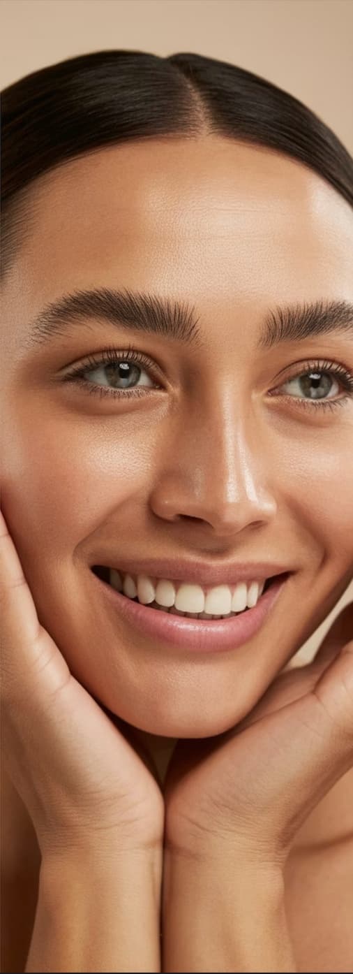 Smiling patient after laser skin tightening