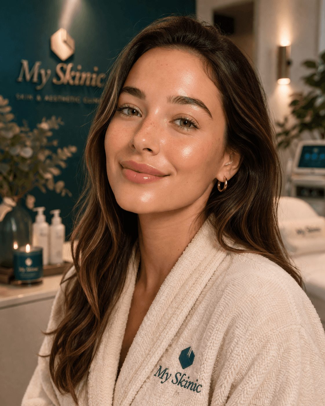 Glowing skin close-up